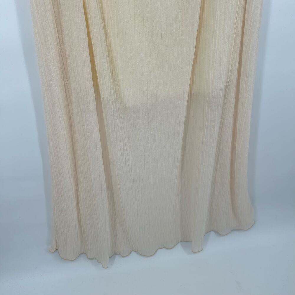 Vintage y2k Women's Cream Nymphe Flowy Fairy Maxi Skirt W/ Sheer Chiffon Overlay - Picture 3 of 7